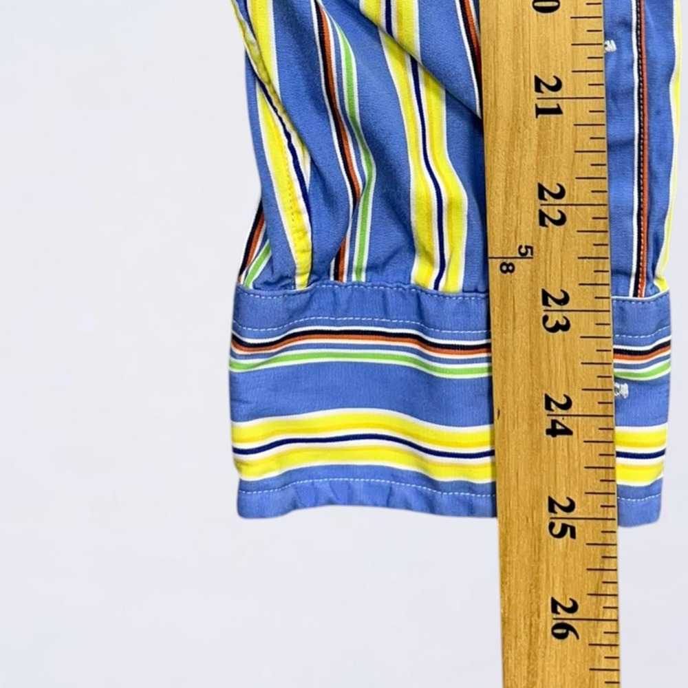 Ralph Lauren Button Down Shirt Men's Large Blue Yellow Striped Long Sleeve - Picture 13 of 13